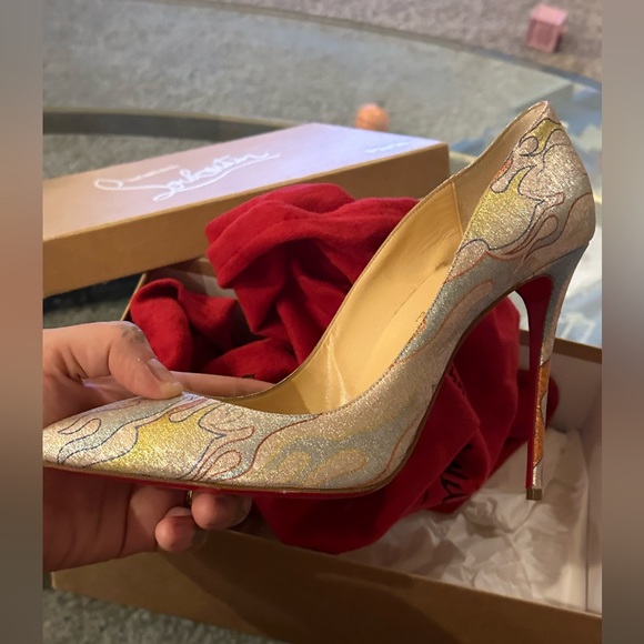 Christian Louboutin Pigalle Follies 100 Lurex Flame - Picture 2 of 5